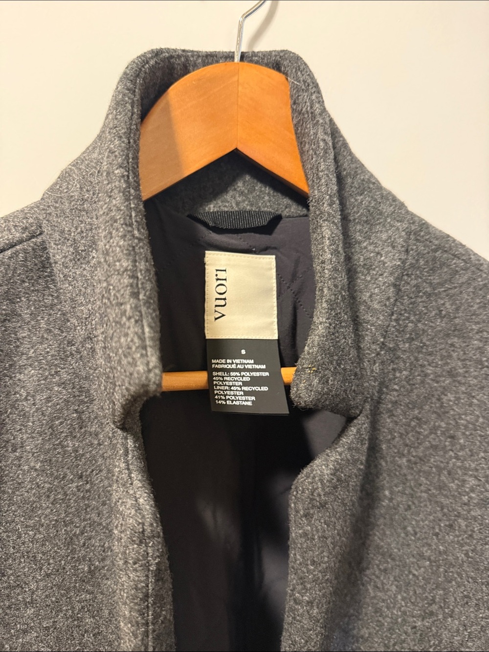 Vuori Women’s Charcoal Gray Coat with Stand Collar - Picture 2 of 4
